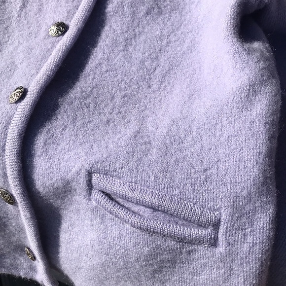 Talbots lavender wool sweater jacket L - Picture 4 of 8